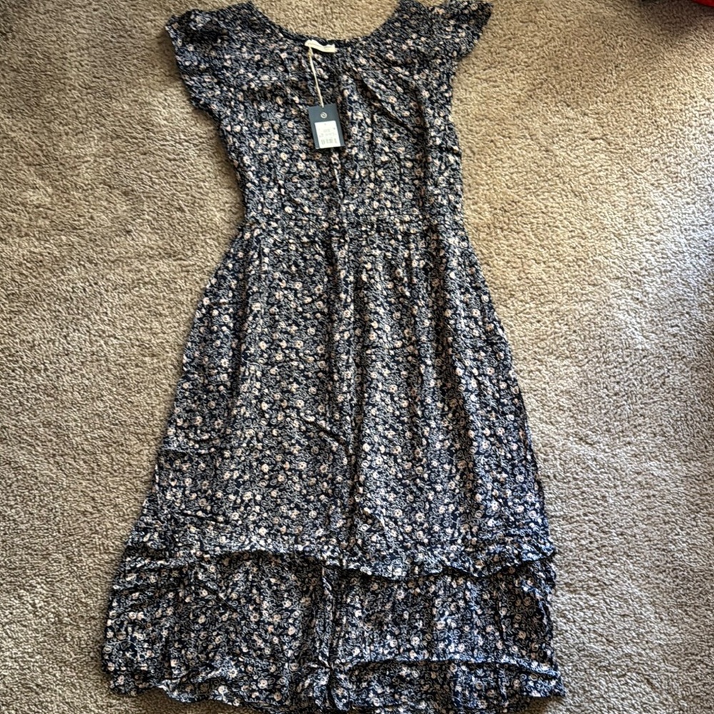Universal Thread Black and White Flutter Sleeve Sundress